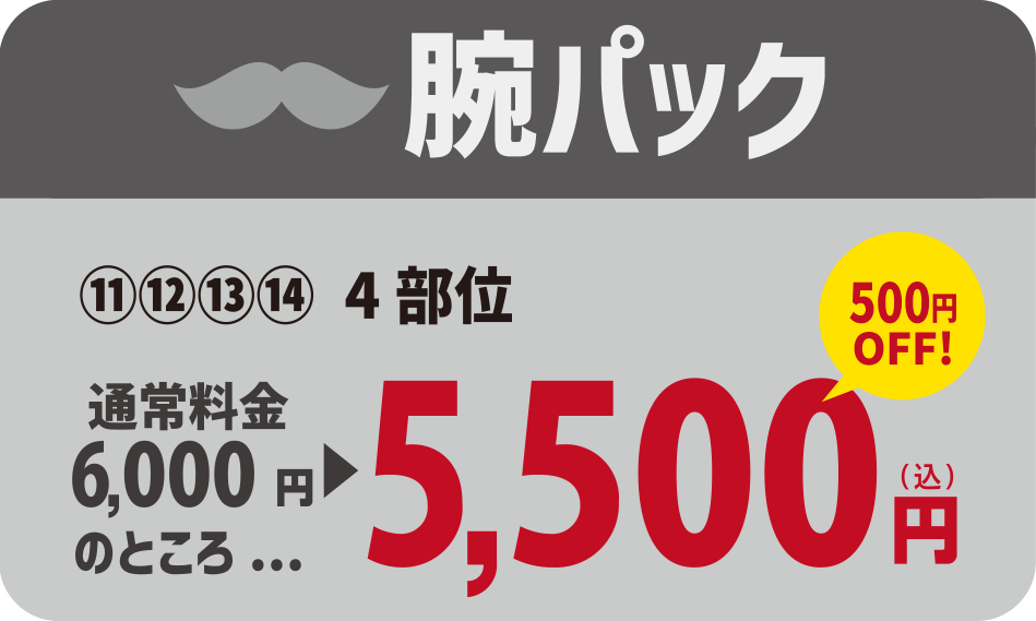 全身脱毛パック(VIOなし)13,000円